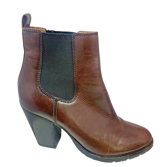 Frye Tate‎ Dark Brown Leather Heeled Chelsea Boots - Picture 6 of 12